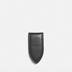 NWT AUTHENTIC BLACK LEATHER COACH MONEY CLIP